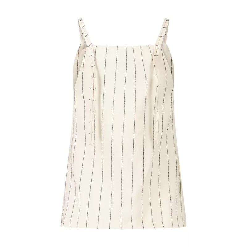 LouLou  Gestreiftes Top Eos aus Leinen-Mix Beige(Image 2)