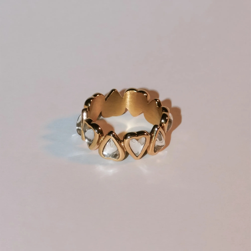 Liebeskind Berlin Ring Edelstahl Glass Heart gold(Image 5)