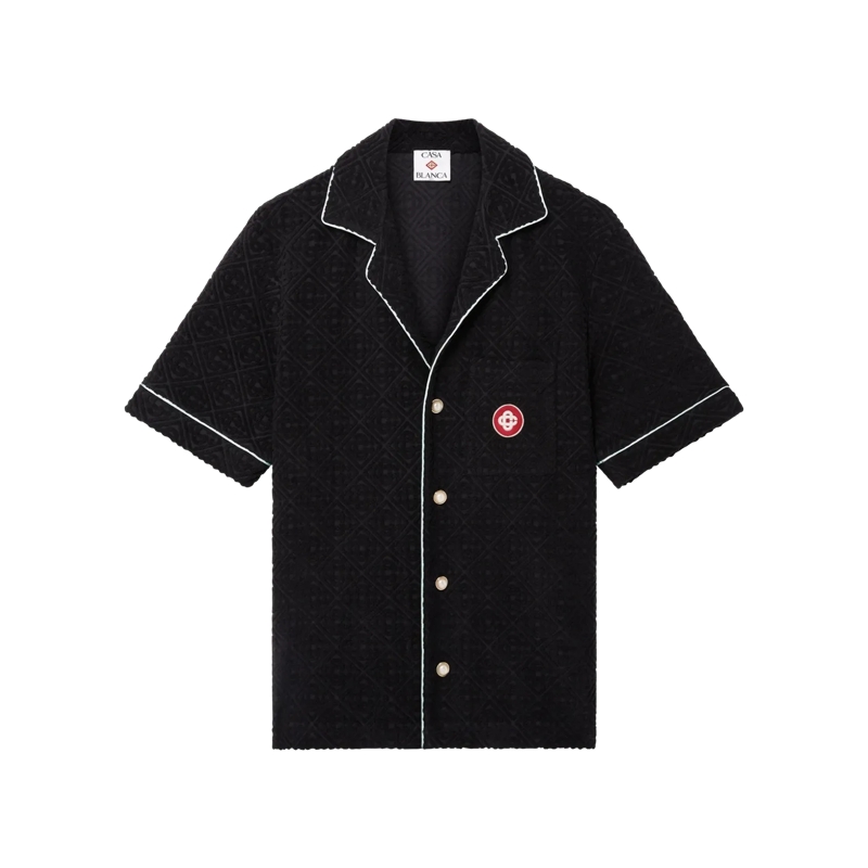 Casablanca Hemd Monogram Towelling kurzarm Shirt black black