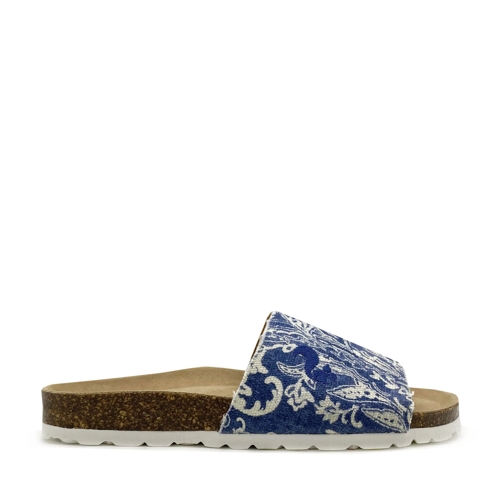 thies Claquette thies 1856 ® Rec Denim Pool Slide vegan paisley (W blau