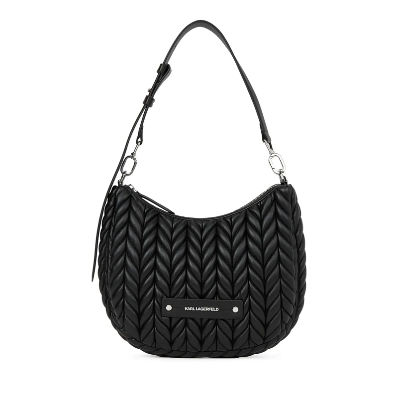 Karl Lagerfeld Schultertasche K/Weave Kleine Hobo-Tasche schwarz