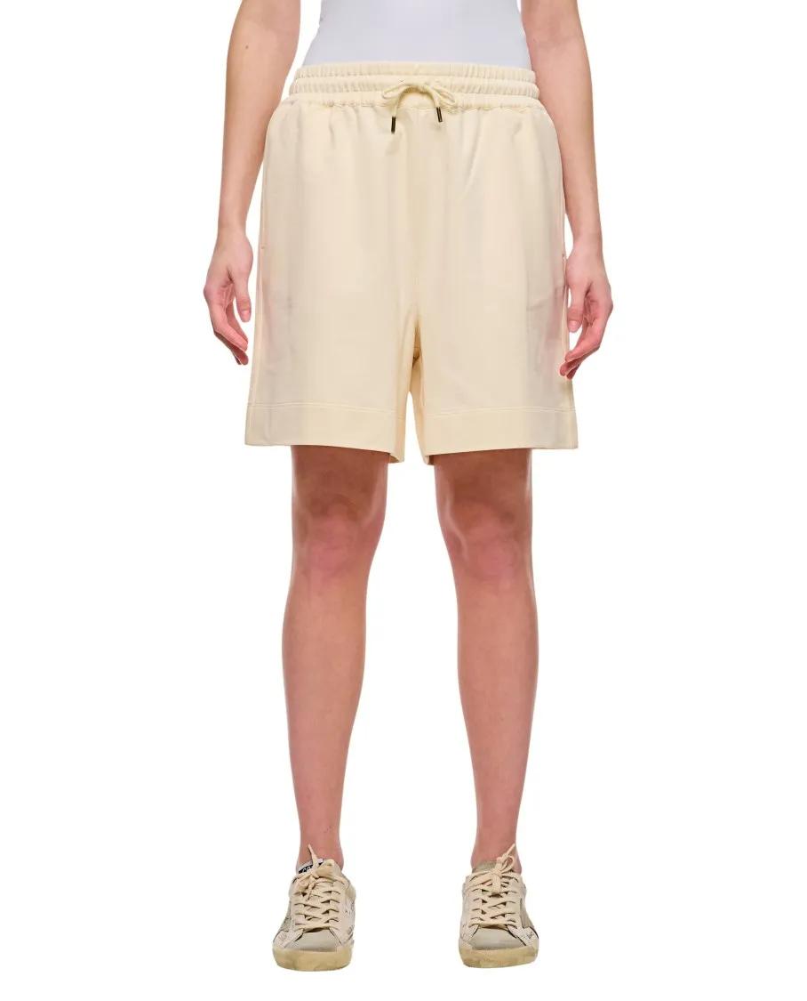 ショートパンツ Moncler Relaxed Fit Cream Knitted Shorts With Elasticated Moncler Relaxed Fit Cream Knitted Shorts With Elasticated