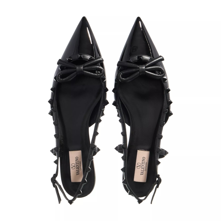 Valentino Garavani Rockstud Bow T.05 Ballerina Nero Ballerina