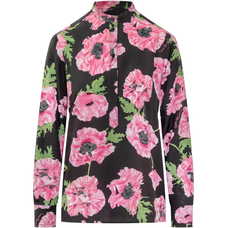 Stella McCartney Chemisier Camicia con Stampa schwarz