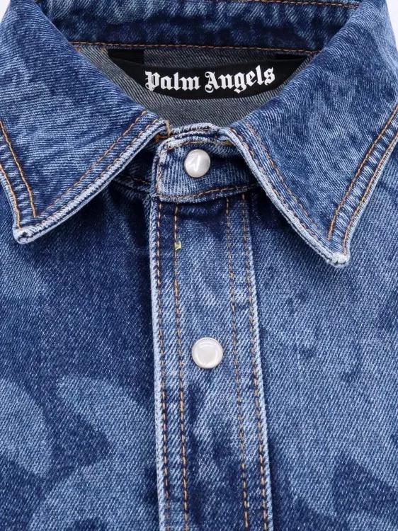 Palm Angels Blue Palmity Denim Shirt