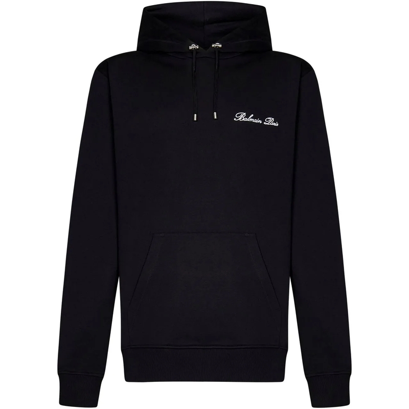 Balmain Hoodie Balmain Cotton Logo Sweatshirt schwarz