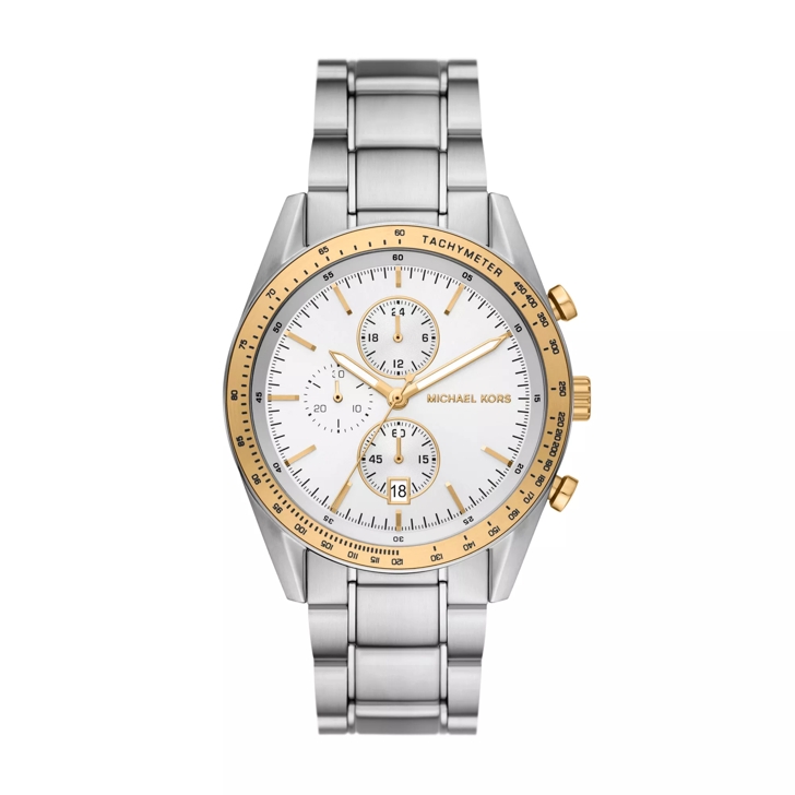 Michael Kors Accelerator Chronograph Stainless Steel Watch Silver Chronographe