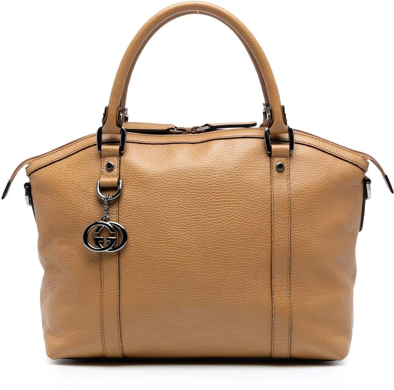 Gucci Hobo Bags - Leather GG Charm Dome Satchel - Gr. unisize - in Braun - für Damen