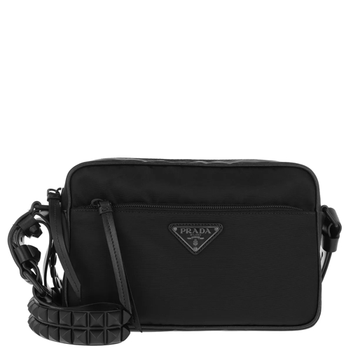 Prada Stud Strap Bag Nylon Black/Black Cross body-väskor