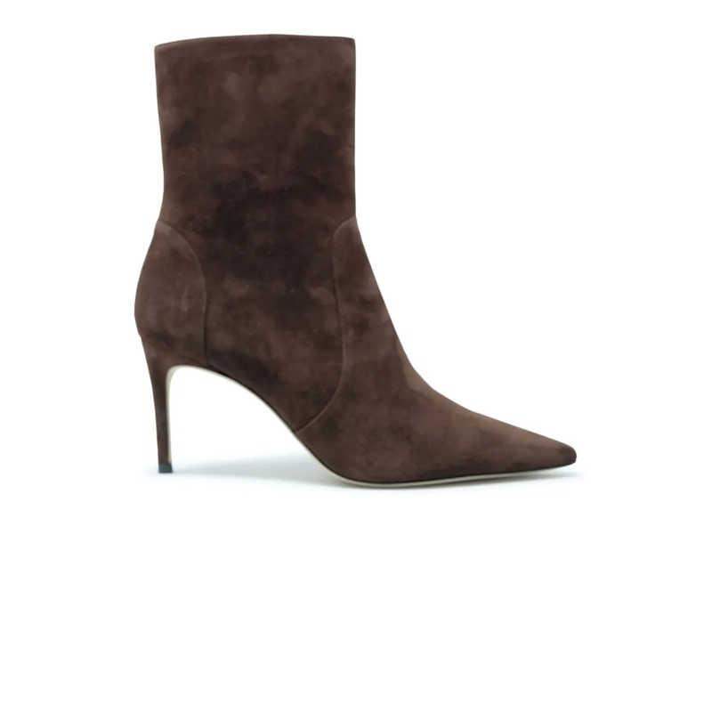 Stuart Weitzman Laarzen Sj970 Walnut Suede 75 Power Zip Bootie Black