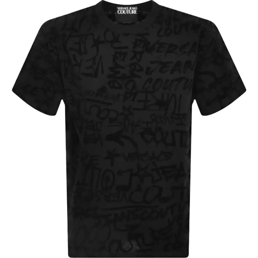 Versace Jeans Couture T-Shirts Oversized Flock Tee Black Graffiti schwarz