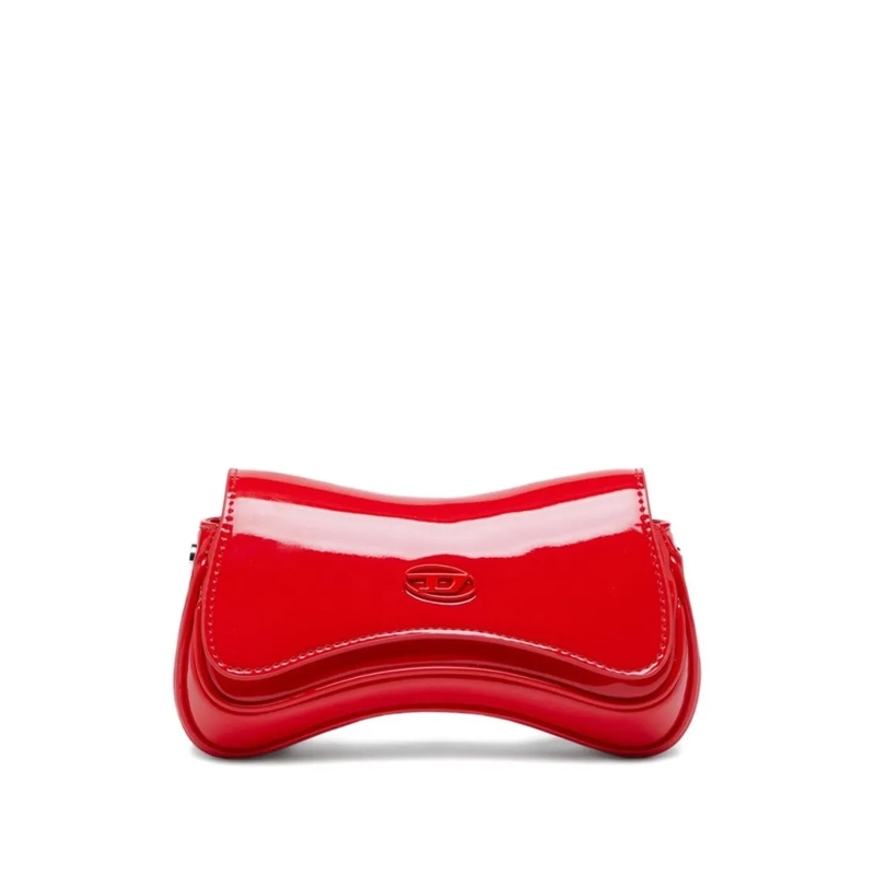 Diesel Schultertasche Curved Silhouette Red Bag Red