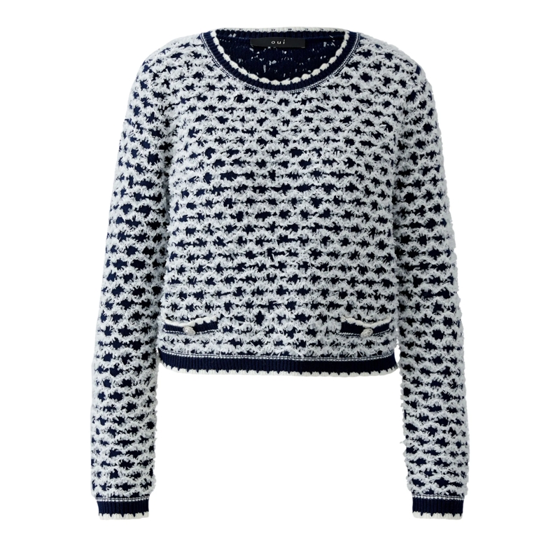 Oui Pullover Pullover dunkel-blau