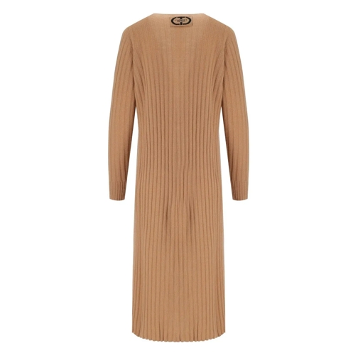 Twin-Set TWINSET CAMEL GERIPPTER MAXI-CARDIGAN beige 