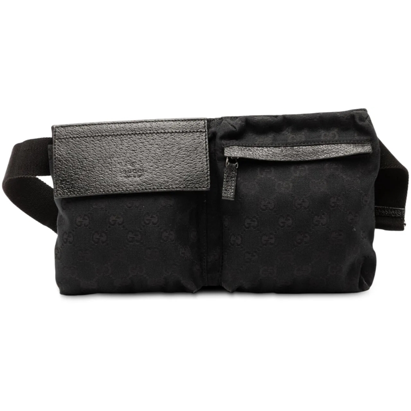 Gucci Sac de ceinture GG Canvas Double Pocket Belt Bag schwarz