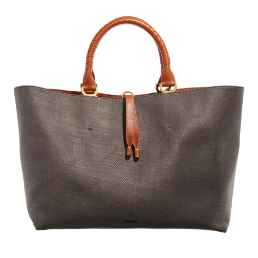 Chloé Marcie Linen Black Shopping Bag