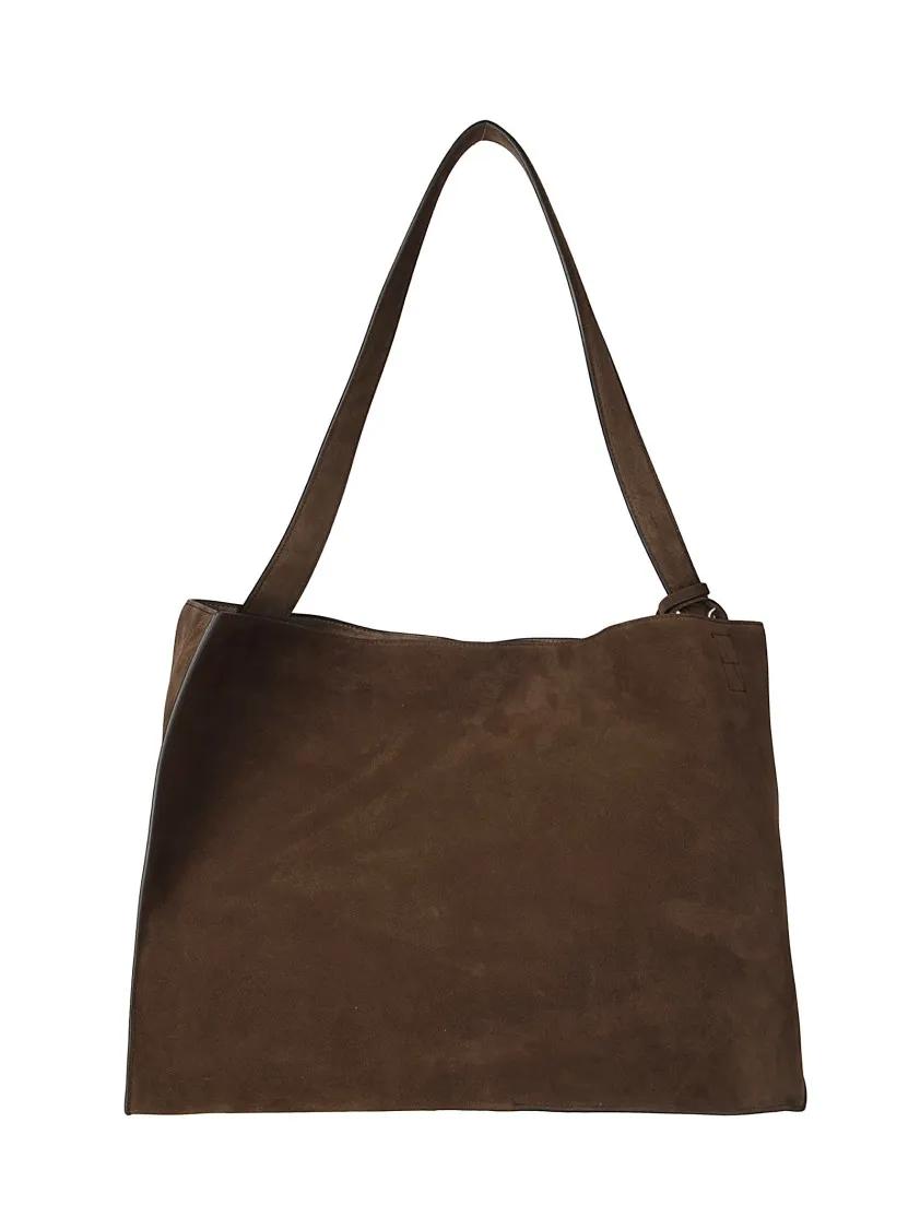 Studio Nicholson Shoppers & Totes Suede Leather Tote With Single Strap in bruin