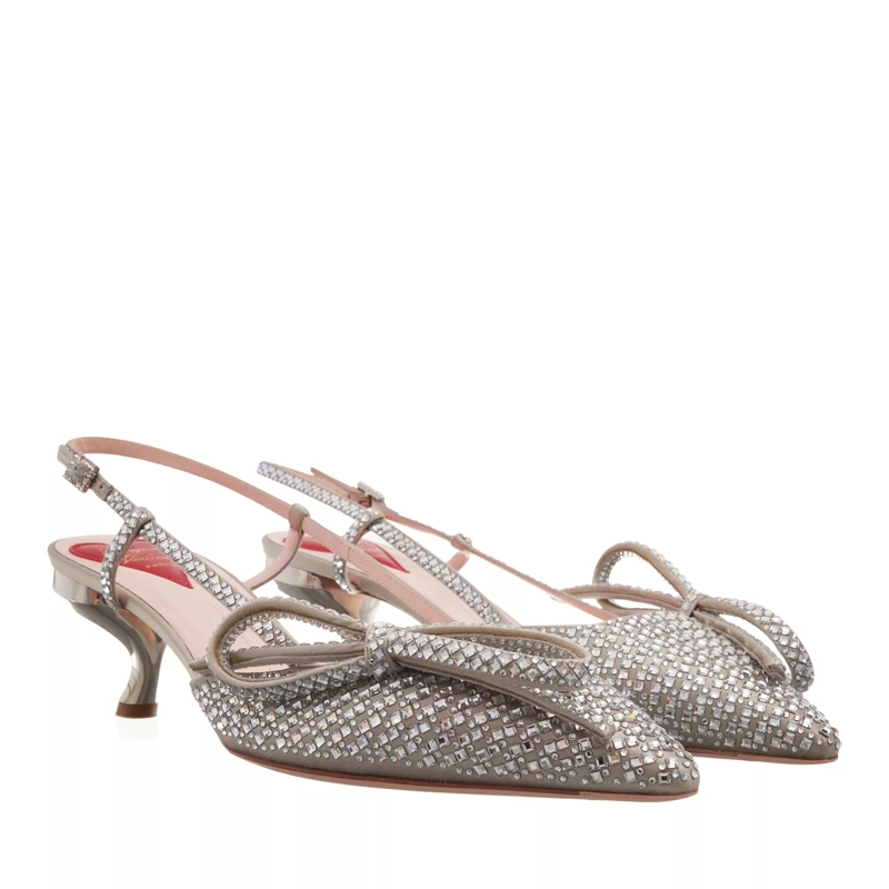 Roger Vivier Pumps Virgule Crystal Buckle Slingsback Pumps Silver