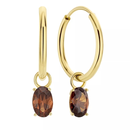 Isabel Bernard Baguette Brune 14 karat hoop earrings Brown, Gold Hoop