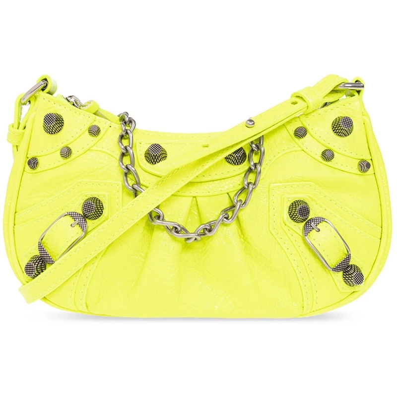 Balenciaga Tote Le Cagole Mini Chain Shoulder Bag gelb