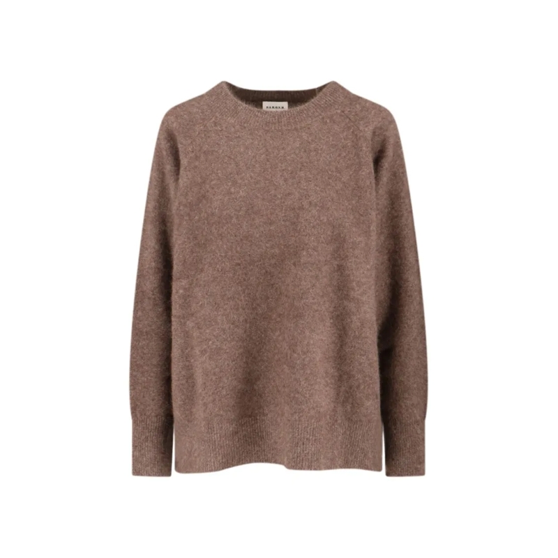P.A.R.O.S.H. Pull Relaxed Fit Brown Sweater With Ribbed Details Brown