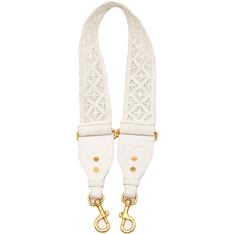 Christian Dior Schultertasche Calfskin Macrame Shoulder Strap weiß
