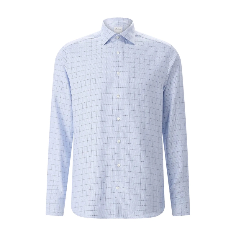 STENSTRÖMS Chemise Slim-Fit Hemd aus Baumwolle blau