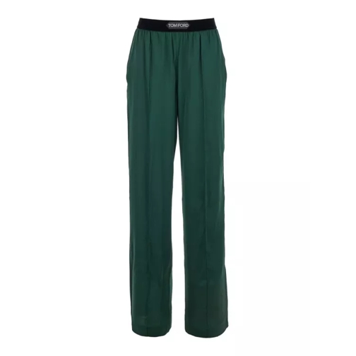 Tom Ford Stretch Silk Satin Pj Pants Green 