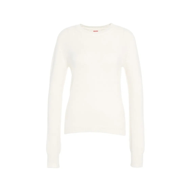 Mvm Trui Round Neck Knit Sweater White
