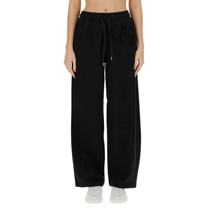 パンツ Stella Mccartney Relaxed Black Jogging Pants With Adjustable Stella McCartney Relaxed Black Jogging Pants With Adjustable