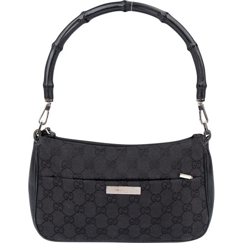 Gucci Schultertasche Gucci GG Monogram Bamboo Handbag schwarz