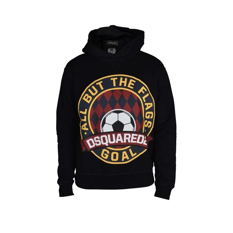 Dsquared2  Black Hooded Sweatshirt With Bold Graphic Print Black