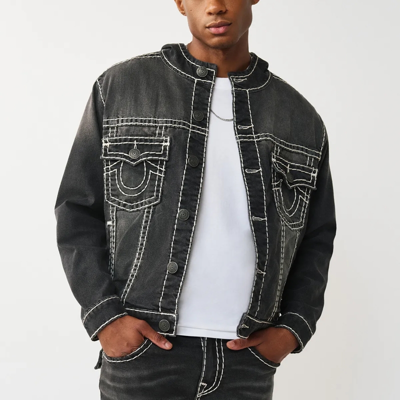 True Religion Jeansjacke Jeansjacke schwarz(Image 6)