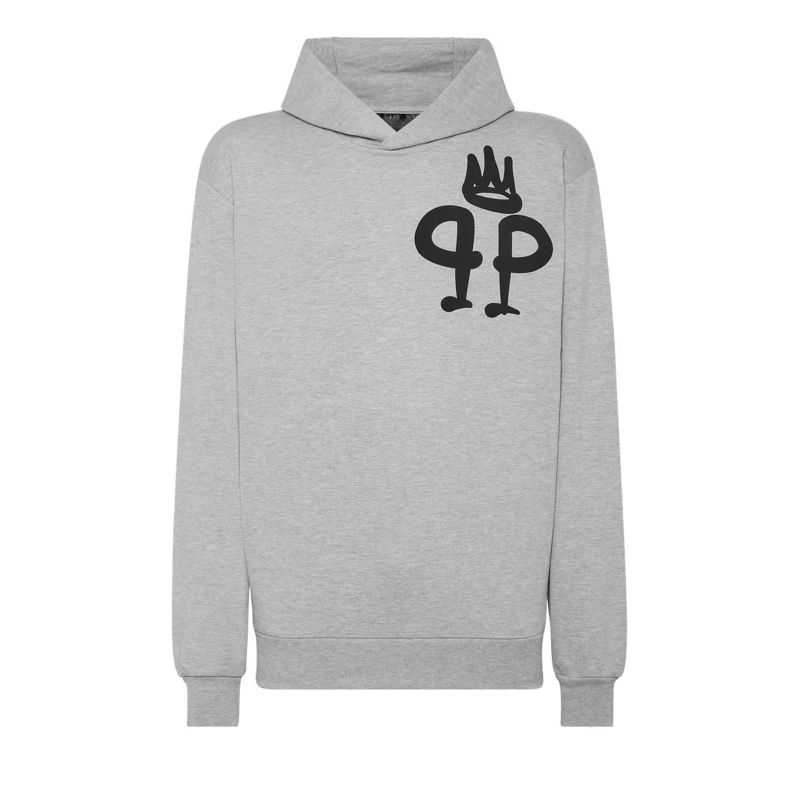 Philipp Plein Sweatshirt Hoodie King Plein grau