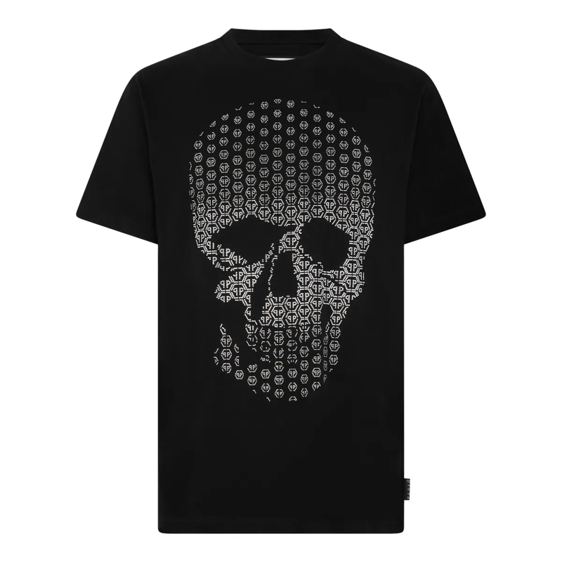 Philipp Plein T-Shirt Round Neck T-Shirt Skull Strass Skull Strass schwarz