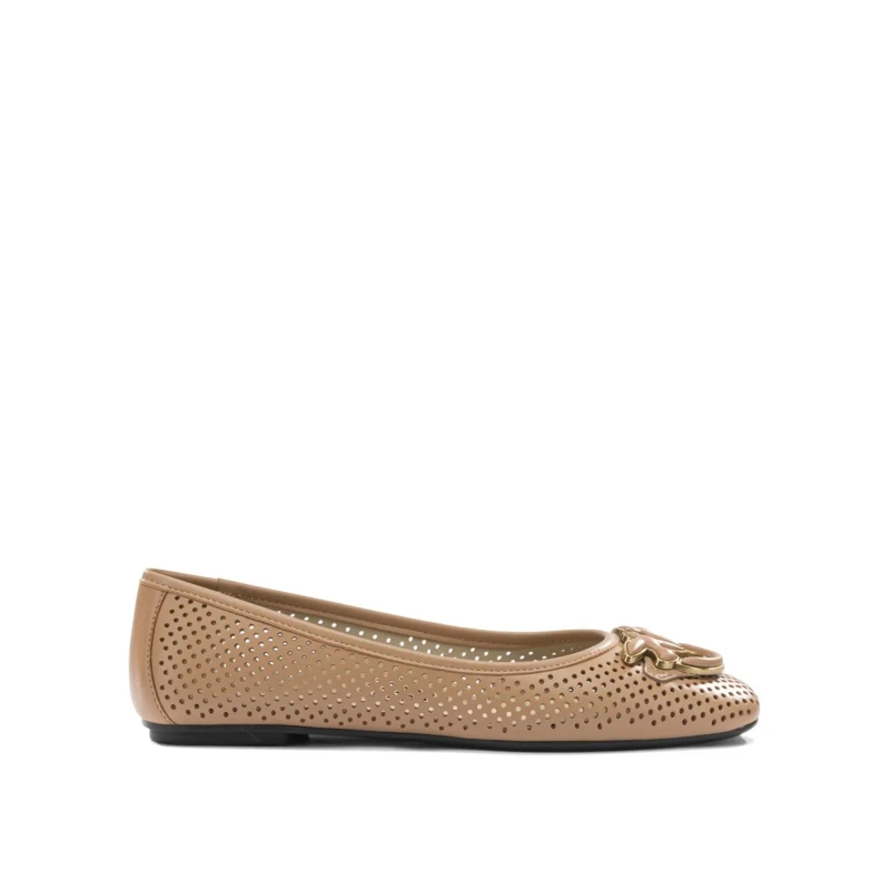 Pinko Ballerinas Perforated Leather Ballerinas Neutrals