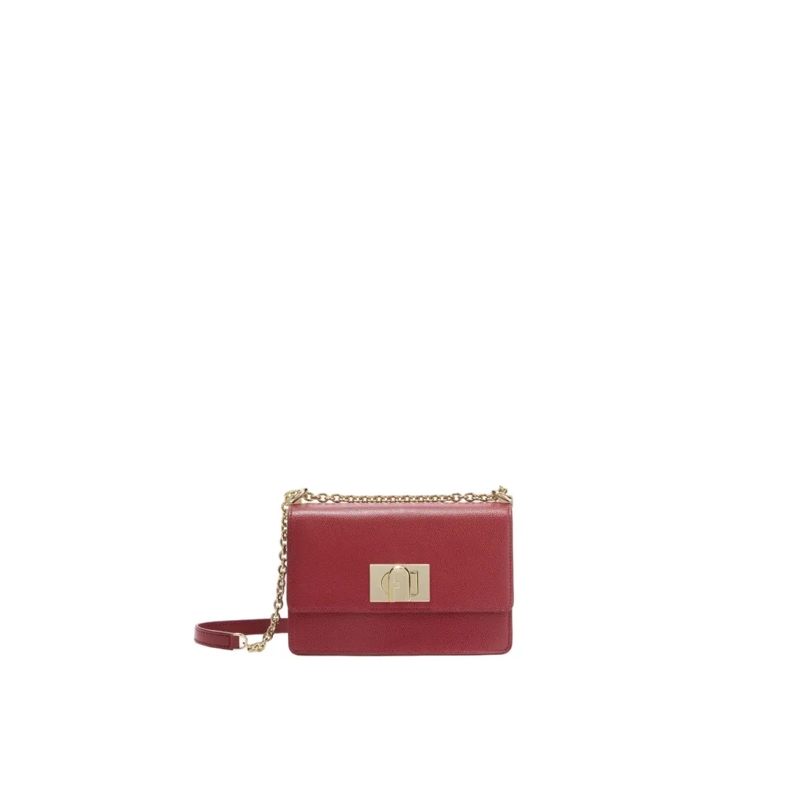 Furla Schultertasche 1927 Mini Croosbody Bag In Cherry Leather Burgundy