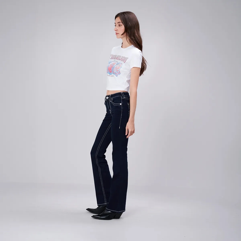 True Religion Jeans - Modell: Becca- Mid Rise- Dunkel gewaschene Jea blau(Image 3)