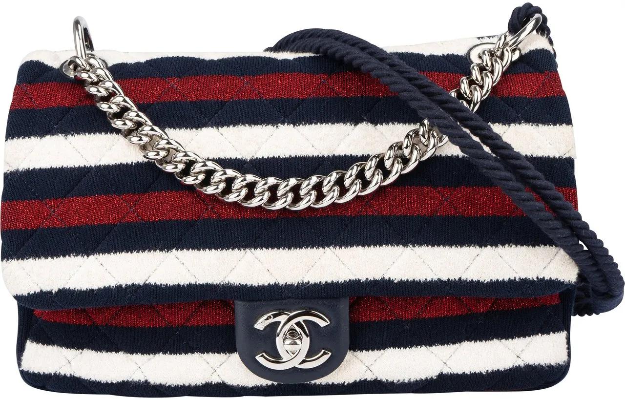 Chanel Crossbody Bags - Chanel Limited Multicolor Jersey Single Flap Cross - Gr. unisize - in Blau - für Damen