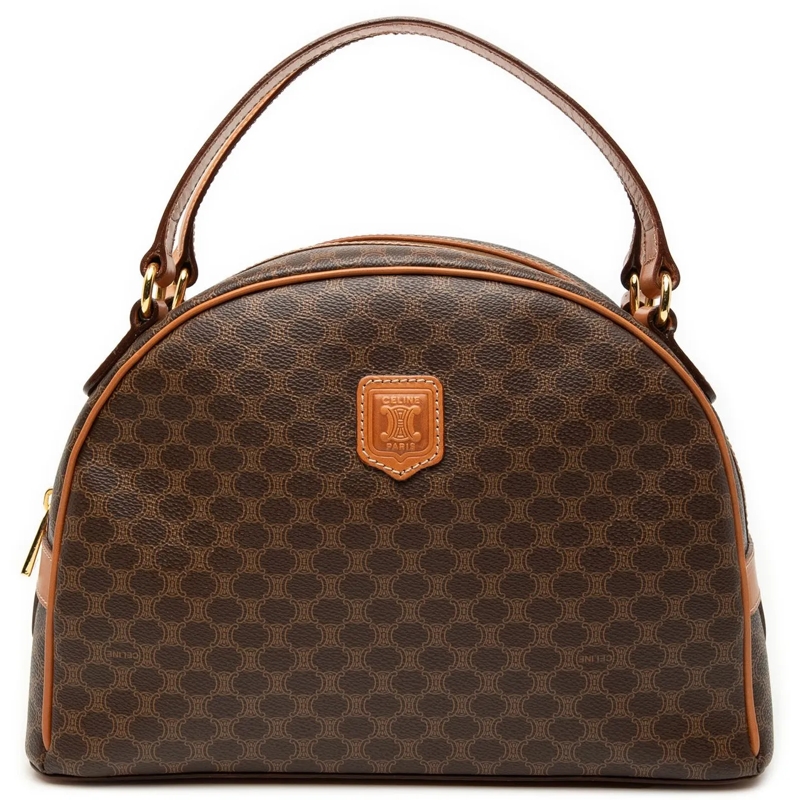 Celine Tote Macadam Coated Canvas Dome Handbag braun