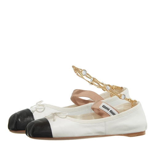 Miu Miu Ballerina Ballet Flat With Anklet Avorio