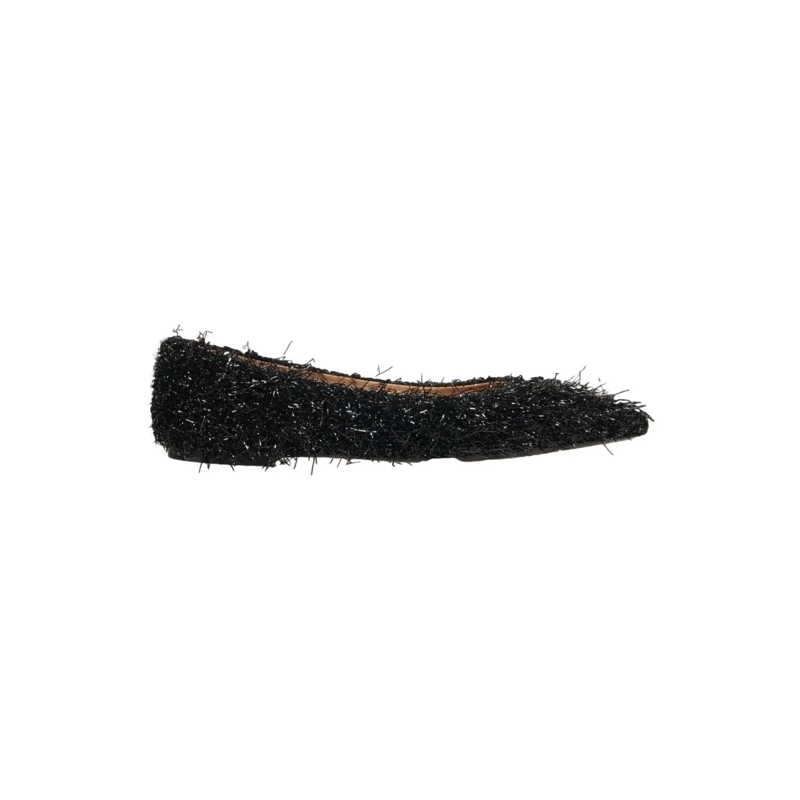 Gender Ballerinas Lurex Fringed Ballerinas Black
