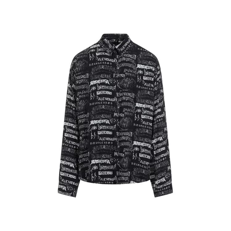 Balenciaga - L/S Large Fit Black Cotton Shirt - Größe 40 - schwarz