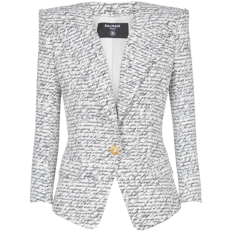 Balmain Blazer Tailored White Jacket White