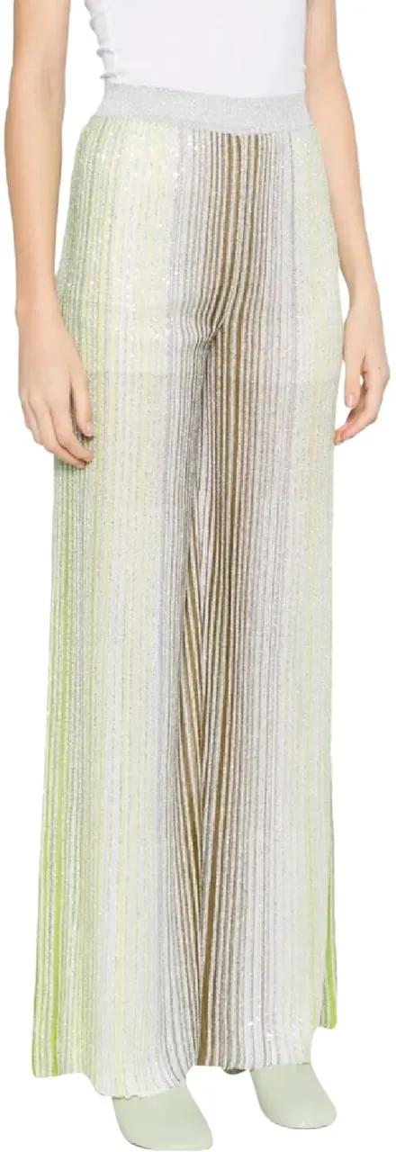 Missoni Vertical Stripe Trousers With Shimmering Textures