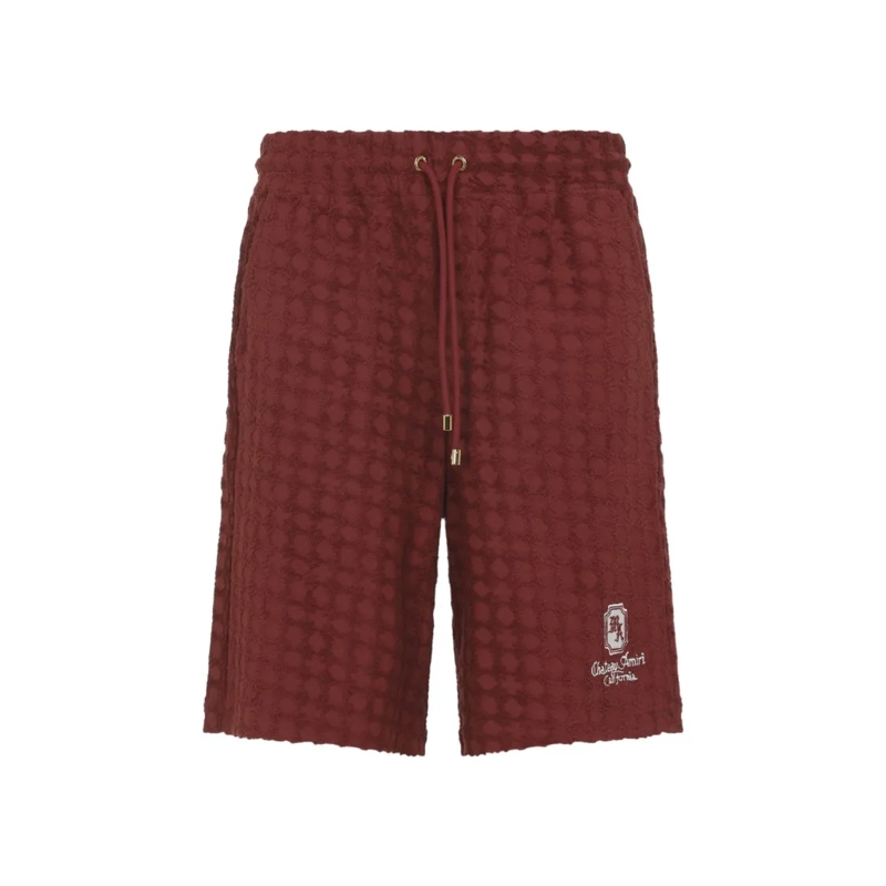 Amiri Legere Shorts Bermuda Shorts With Textured Fabric And Drawstring Red