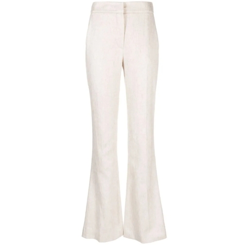 Genny Almond Beige Linen Pants White 