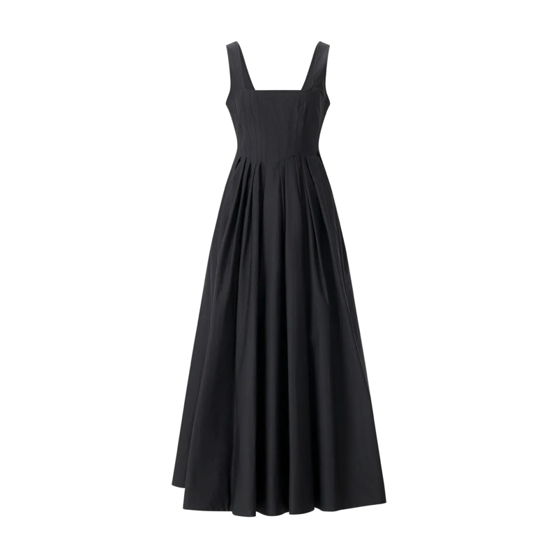 Sportmax Maxikleid Maxikleid Giro aus Baumwolle schwarz