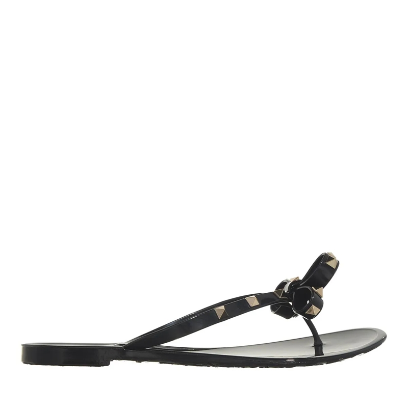 Valentino Garavani Flip Flops Thong Summer Rockstud Sandals Nero