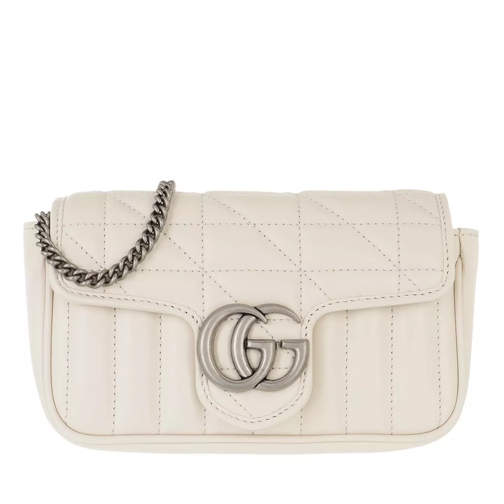 Gucci Super Mini GG Marmont Shoulder Bag Leather White Liten väska